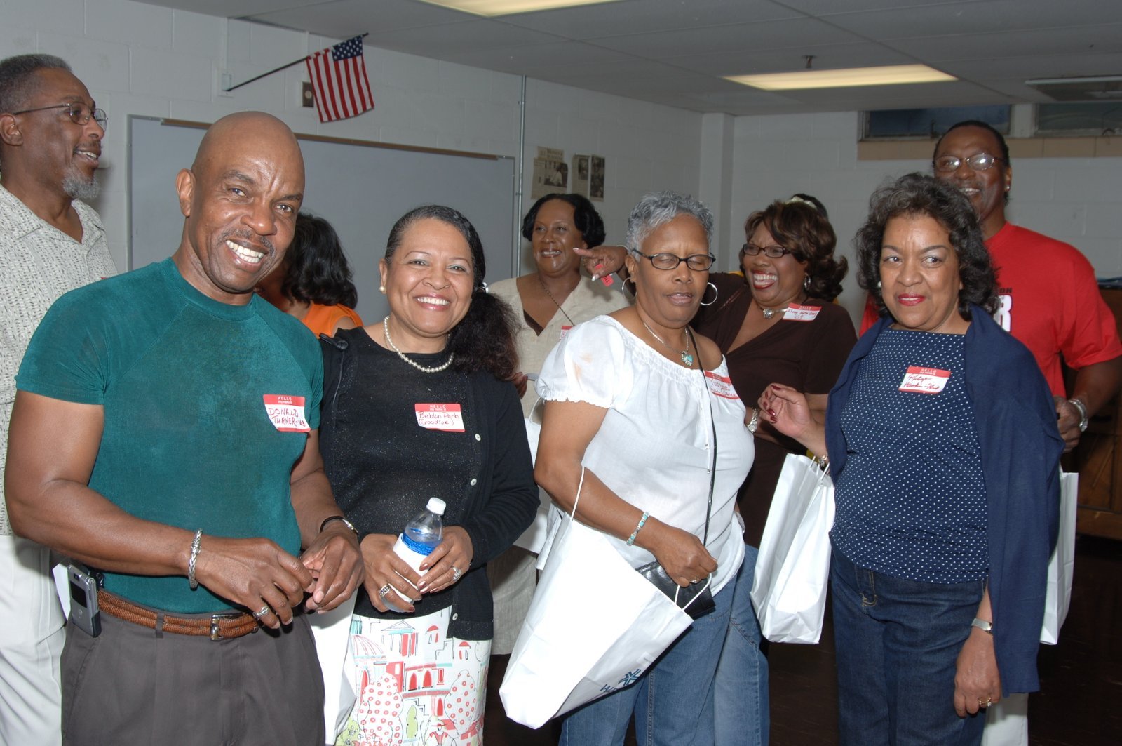 Alumni gathered at school gymnasium event