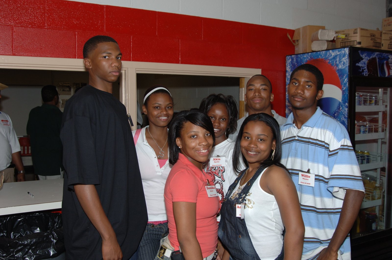 Alumni group photo at school event
