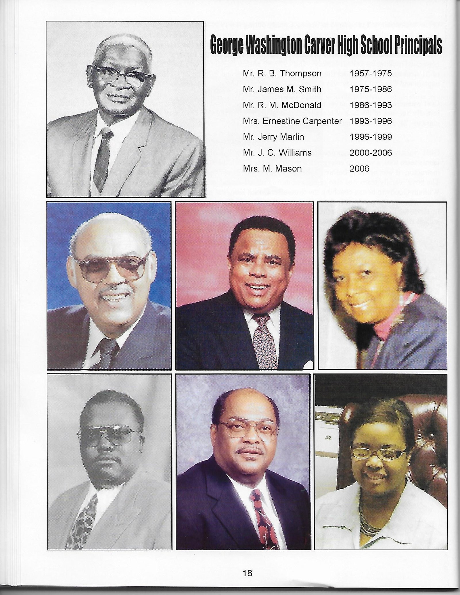 Principals photos with names and years of service