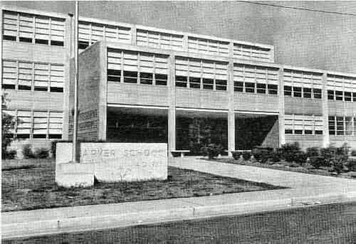 Black and white vintage photo of Carver School building